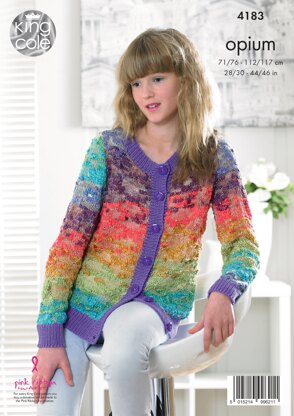 Sweater and Cardigan in King Cole Opium Pallet - 4183 - Downloadable PDF