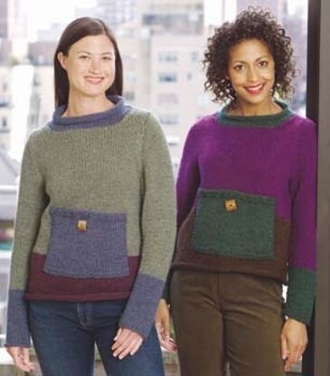 Knit Color Block Pullover in Lion Brand Wool-Ease Chunky - 20118A