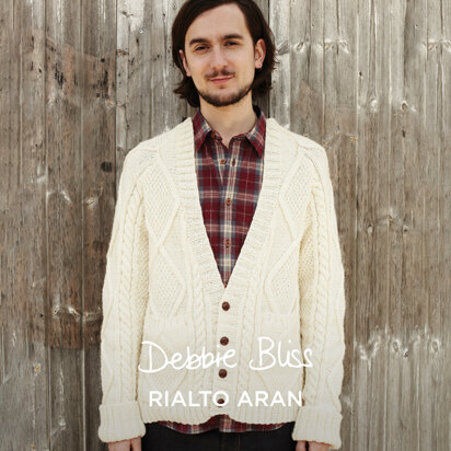 Will's Aran Cardigan - Knitting Pattern for Men in Debbie Bliss Rialto Aran