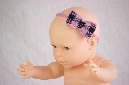 Girl Gingham Look Bow Headband