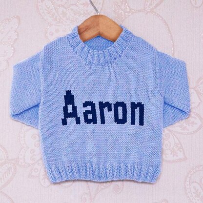 Intarsia - Aaron Moniker Chart - Childrens Sweater