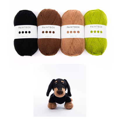 Paintbox Yarns Simply DK Stanley the Dachshund 4 Ball Knitting Kit