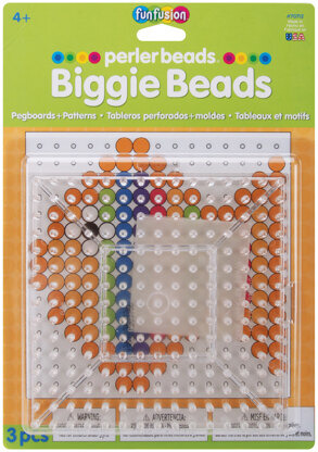 Perler BIGGIE Beads Pegboards 2/Pkg - Square Clear