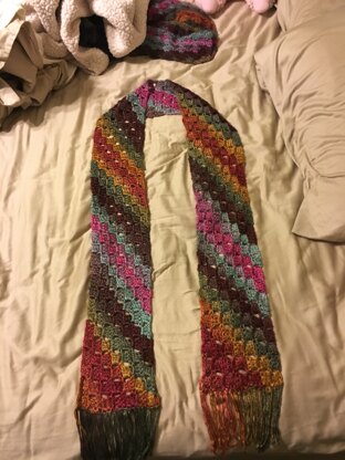 Mom's Christmas rainbow diagonal scarf