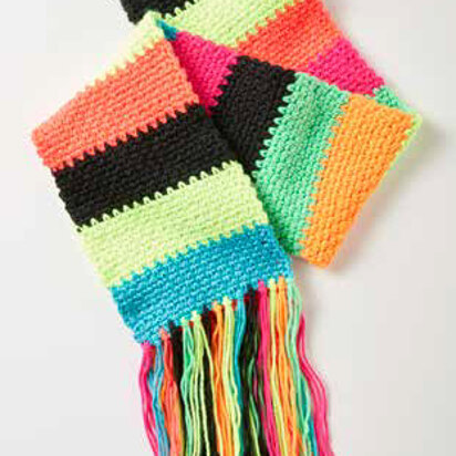 Simple Stripes Scarf in Caron Simply Soft and Simply Soft Brites - Downloadable PDF