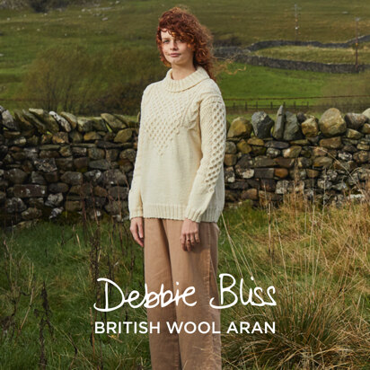 Graduated Yoke Sweater - Jumper Knitting Pattern for Women in Debbie Bliss British Wool Aran by Debbie Bliss