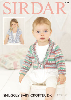 Long Sleeved and Short Sleeved Cardigans in Sirdar Snuggly Baby Crofter DK - 4756 - Downloadable PDF