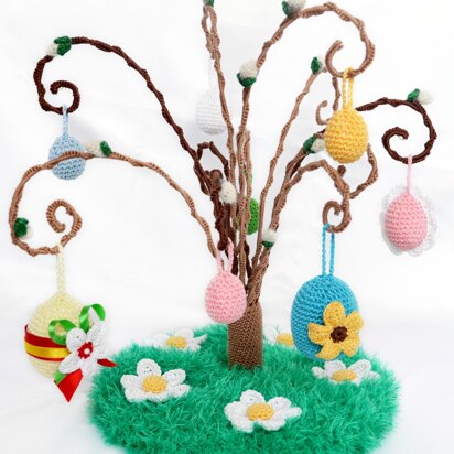 Crochet willow branch. Easter egg tree. Curly willow. Crochet pussy willow. Easter decoration