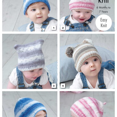 Hats in King Cole Cottonsoft Baby Crush DK - 5105pdf - Downloadable PDF