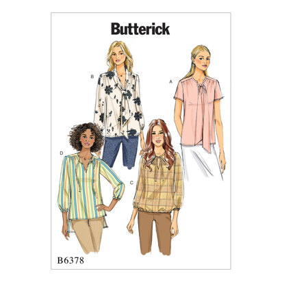 Butterick Oberteile mit Raffungen und Tuniken mit Halsbändern für Damen B6378 - Schnittmuster