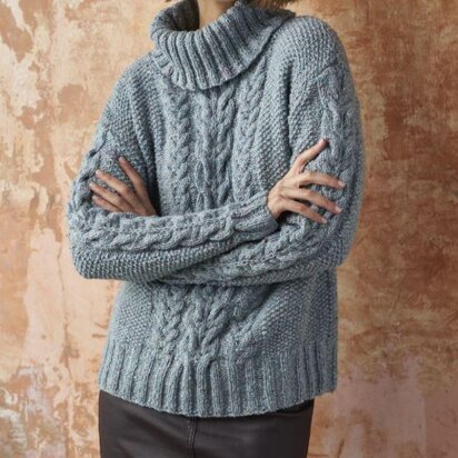 Cable Roll Neck Sweater