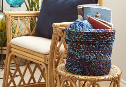 Boho Knit Basket in Bernat - Downloadable PDF