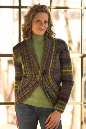 Woman’s Rounded Jacket in Plymouth Yarn Bazinga - 2108 - Downloadable PDF