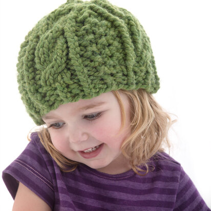 Cabled Cozy Hat in Lion Brand Wool-Ease Thick & Quick - L40182