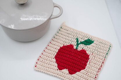 Apple Mosaic Crochet Dishcloth
