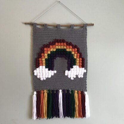 Rainbow Puff Wall Hanging