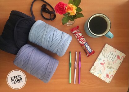 Recycled (t-shirt) yarn basket container-111