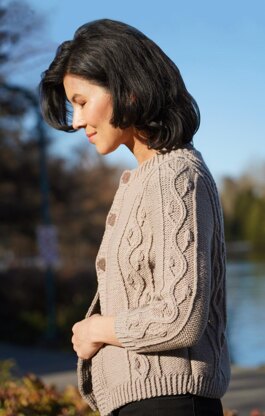 Cascade Yarns W747 Budded Vine Cardigan (Free)