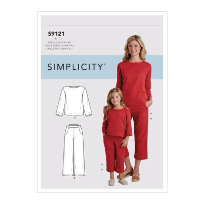 Simplicity Children's & Misses' Top & Pants S9121 - Paper Pattern, Size A (3 - 8 /XS-XL)