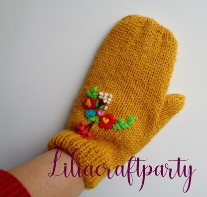 Floral Bouquet Mittens Gloves