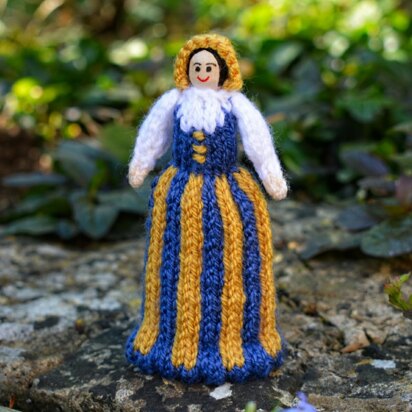 Finland National Costume Peg Doll Knitting Pattern