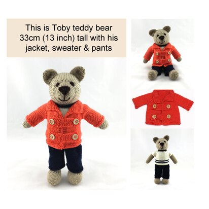 Toby teddy bear knitting pattern 19056 - knitting pattern
