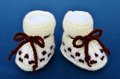 Two Colors Checks Baby Booties