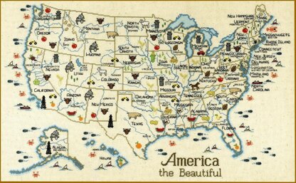 Sue Hillis Designs America Map - M100 - Leaflet