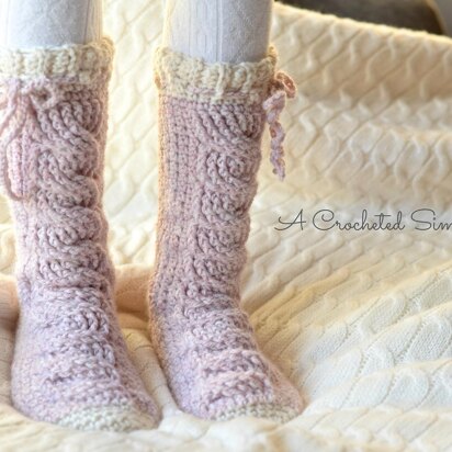 Big Bold Cabled Slipper Socks & Footies (Kids)