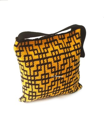 Geometric Grids Tapestry Crochet bag