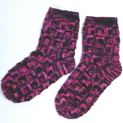 Mitred Square Socks 013 - knitting pattern