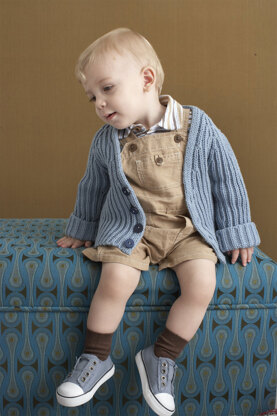 Brioche Stitch Baby Cardigan in Lion Brand Cotton-Ease - 90101AD