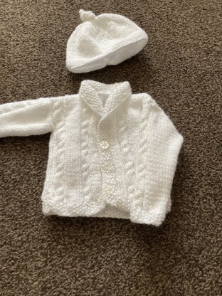 Heirloom Cables Baby Sweater in Lion Brand Vanna's Choice - 60647AD