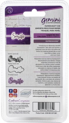Crafter's Companion Gemini Papercraft Die - Smile 1.7'x3.5"