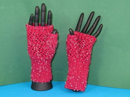 Beaded Easy Lace Fingerless Gloves