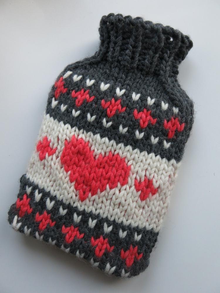 Red Heart Hot Water Bottle Cover Pattern