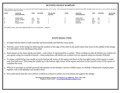 Historical Sampler Company Bunting Cradle - Downloadable PDF