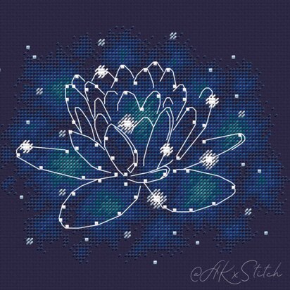 Lotus Constellation Cross Stitch PDF Pattern