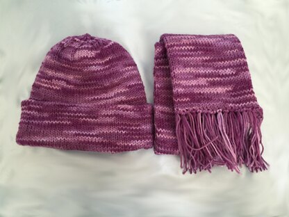 Double Knit Hat, with Matching Scarf - - ePattern