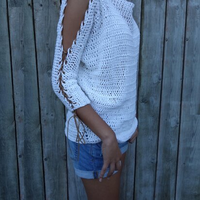 Laced Up Sleeves Sweater