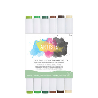 Artiste Dual Tip Illustration Markers - Chisel/Brush (6pk)