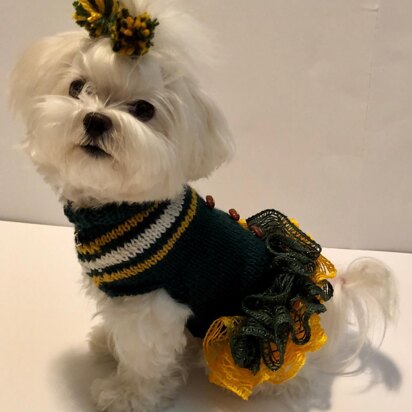 Cheerleader Doggie Dress - knitting pattern