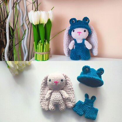 Crochet Bunny in Frog Costume Pattern