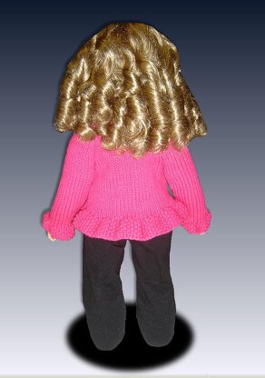 Ruffle edged sweater fits My Twinn, 23 inch dolls