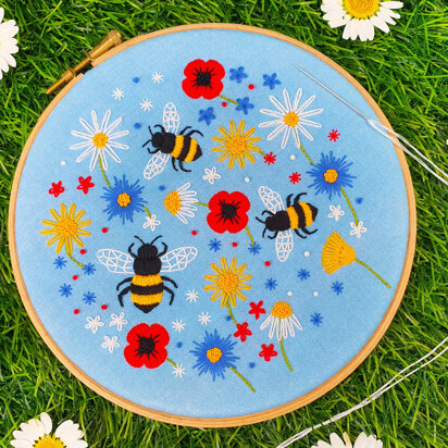 Oh Sew Bootiful Bees and Wildflowers Embroidery Kit