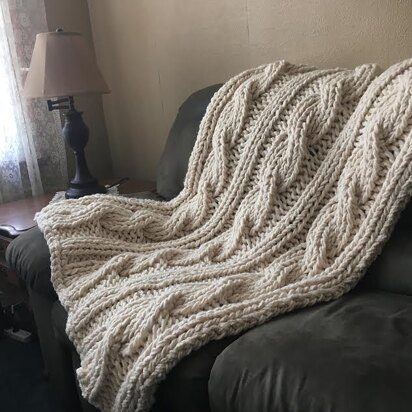 Chunky Cable Knit Blanket