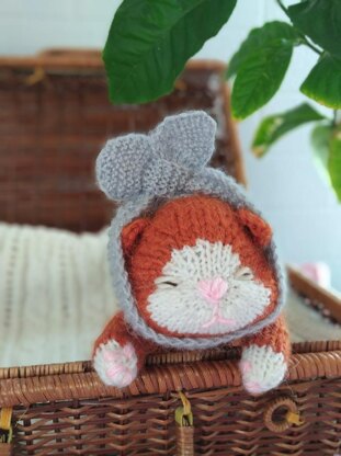 Sleepy kitten knitting pattern. Scottish fold kitten knitting pattern