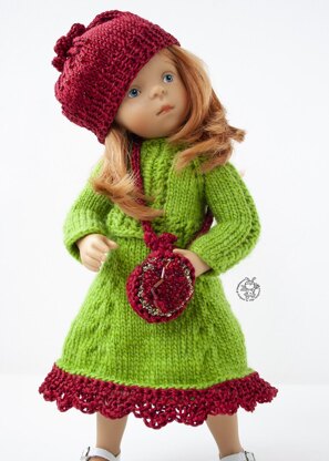 Pomegranate outfit for 13" dol