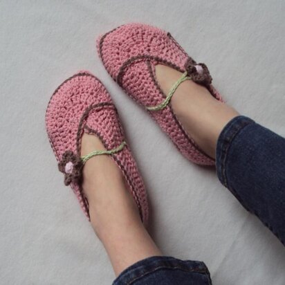 Ladies Kimono Flower Slippers