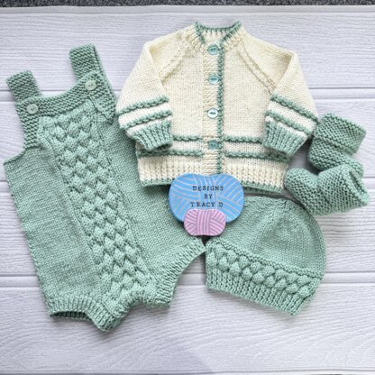 Juniper Baby Romper, Cardigan, Hat & Booties 0-6mths